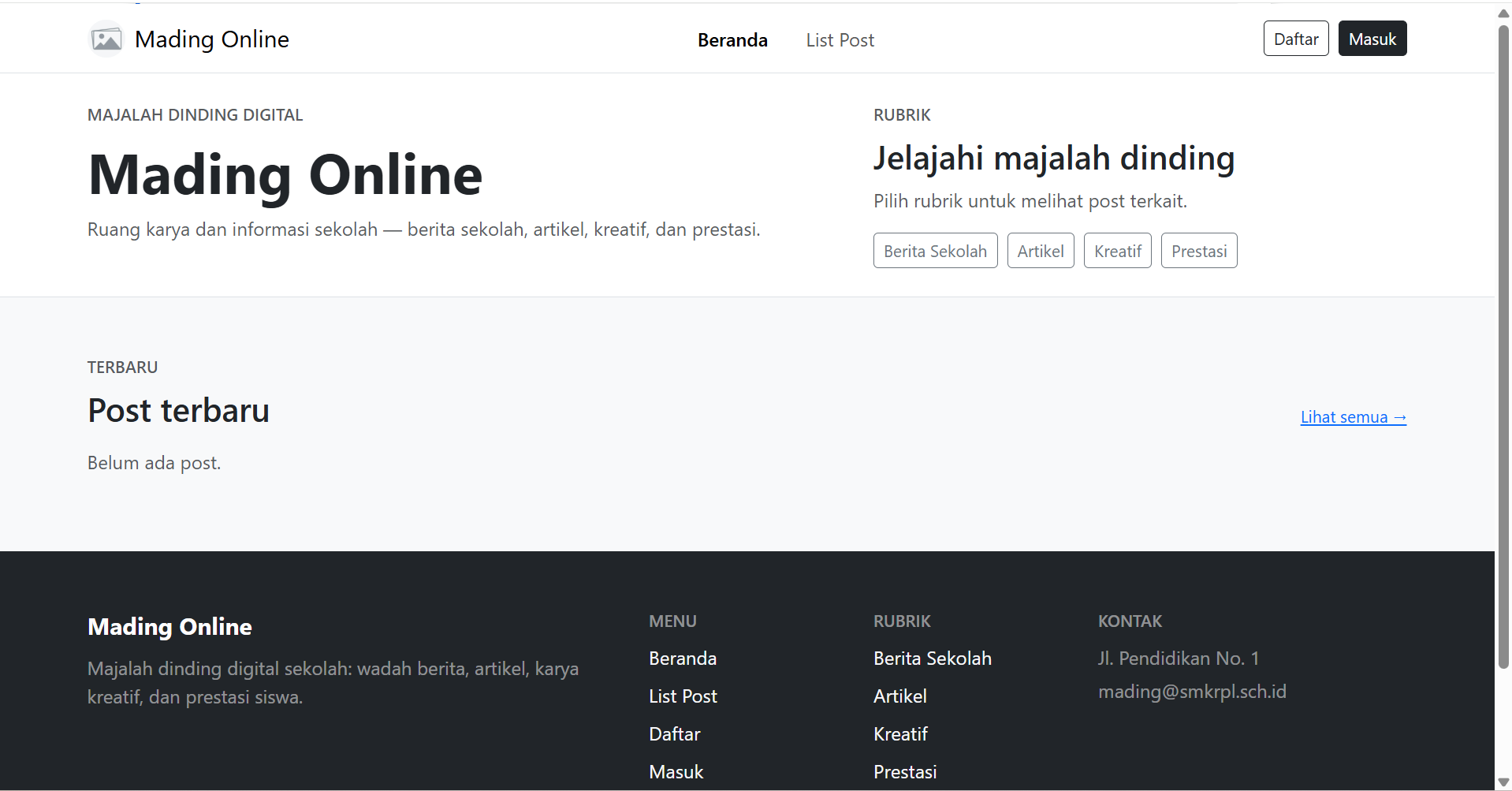 Screenshot Website Berita Online